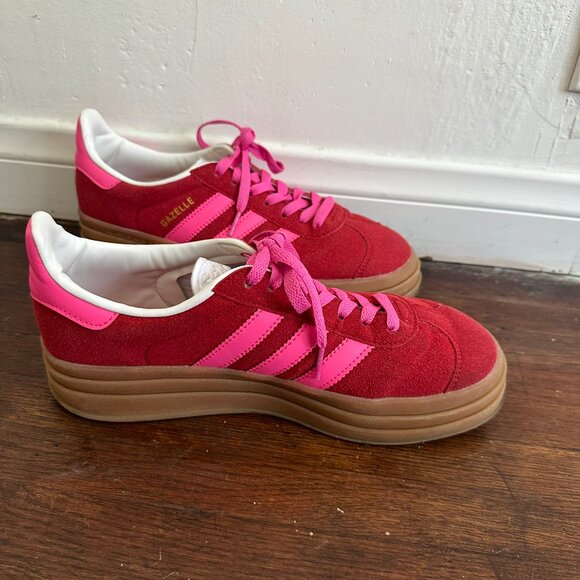 Adidas Gazelle Collegiate Red Lucid Pink Collegiate Red/Lucid Pink/Core White - Picture 5 of 9